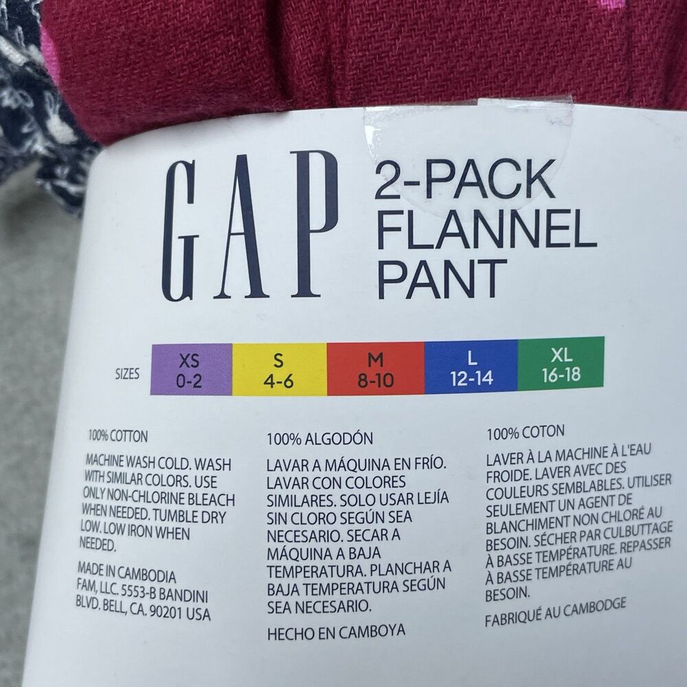 GAP Women's L 2-Pack Flannel Pajama Pants Navy/Red H1061 - Picture 4 of 5